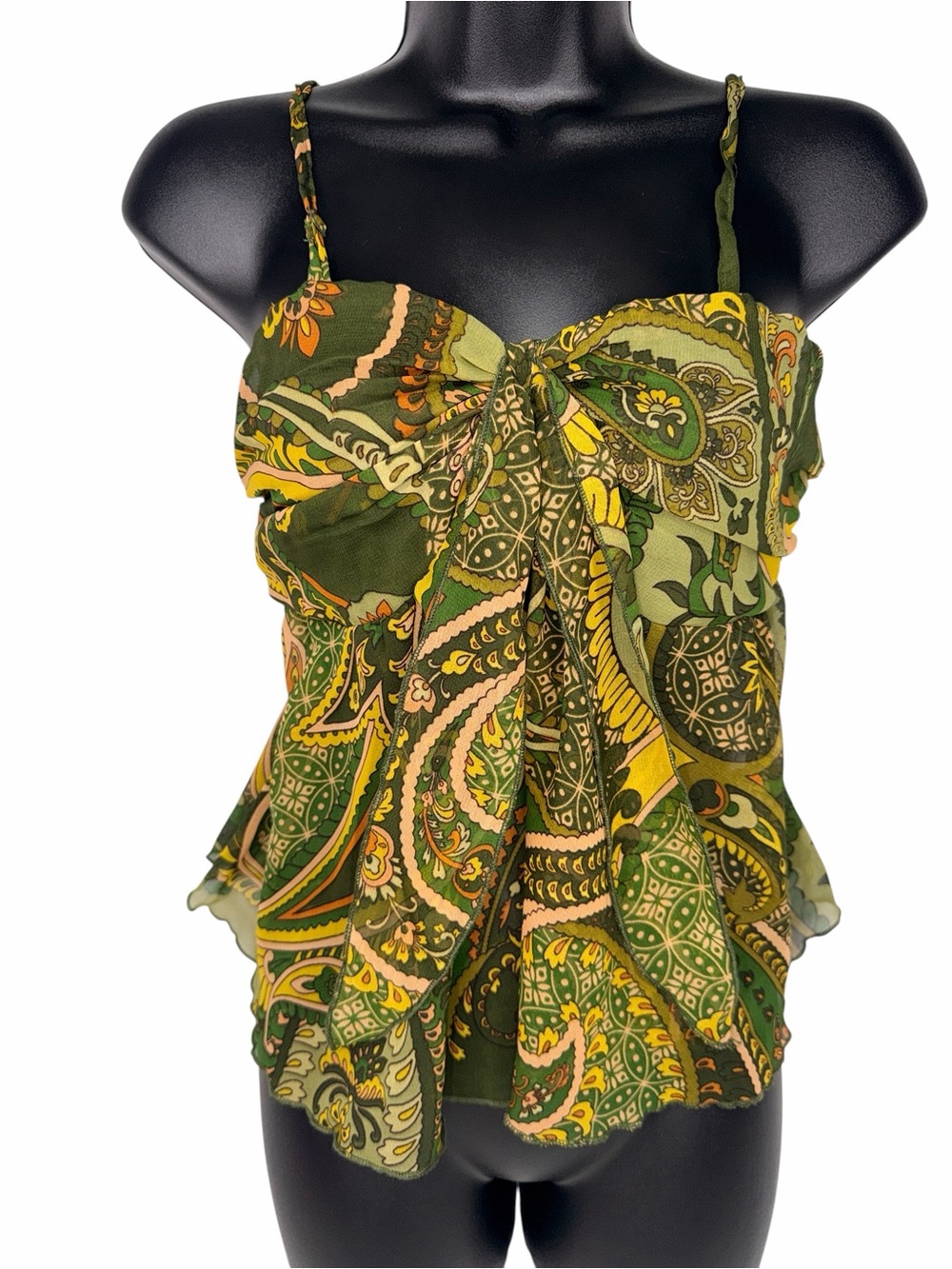 Live 4 Truth Green Paisley Convertible Scarf Top Boho NWT Medium